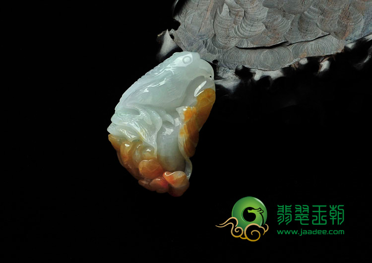 糯冰种红黄翡缅甸翡翠鸟语花香挂件