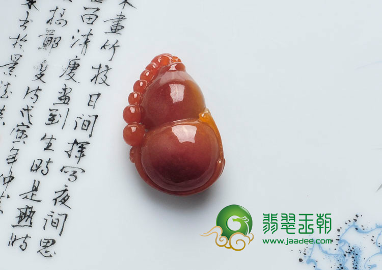 糯冰种红翡缅甸翡翠“洪福齐天”挂件