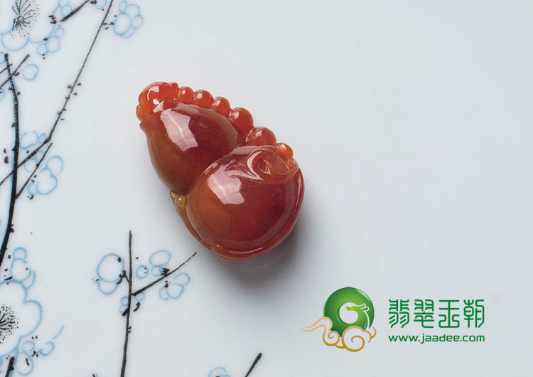 糯冰种红翡缅甸翡翠“洪福齐天”挂件