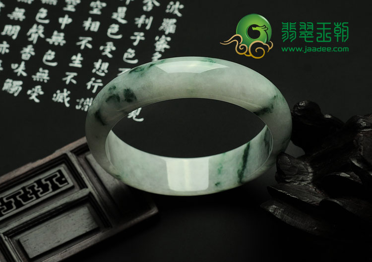 糯冰种飘花缅甸翡翠手镯（59.6mm）