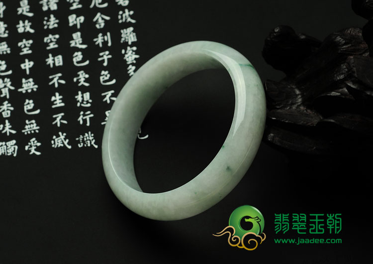 糯冰种飘花缅甸翡翠手镯（56.9mm）