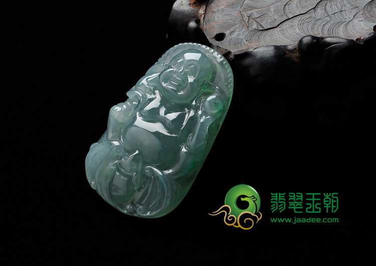 (超值推荐)冰种蓝晴水缅甸翡翠玉佛挂件