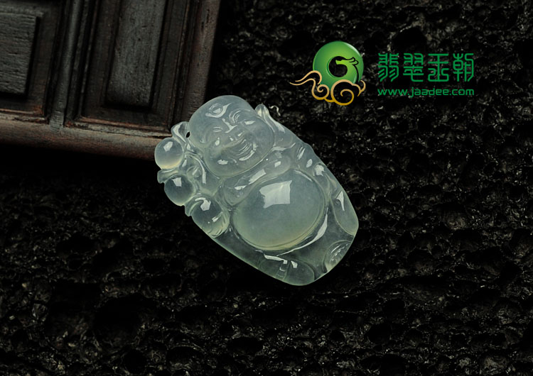 冰种晴水缅甸翡翠逍遥佛挂件
