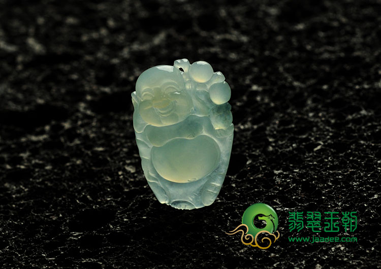 冰种晴水缅甸翡翠逍遥佛挂件