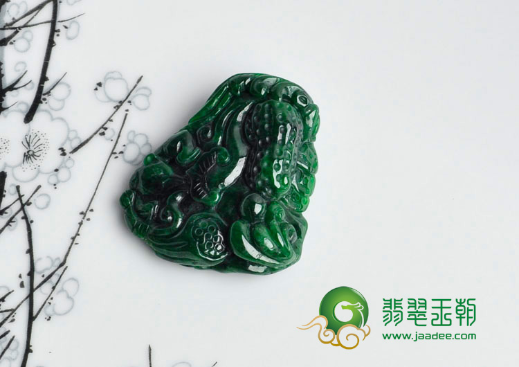 细糯种癣加绿缅甸翡翠五谷丰登挂件