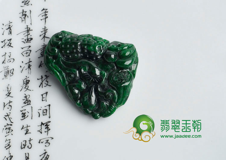 细糯种癣加绿缅甸翡翠五谷丰登挂件