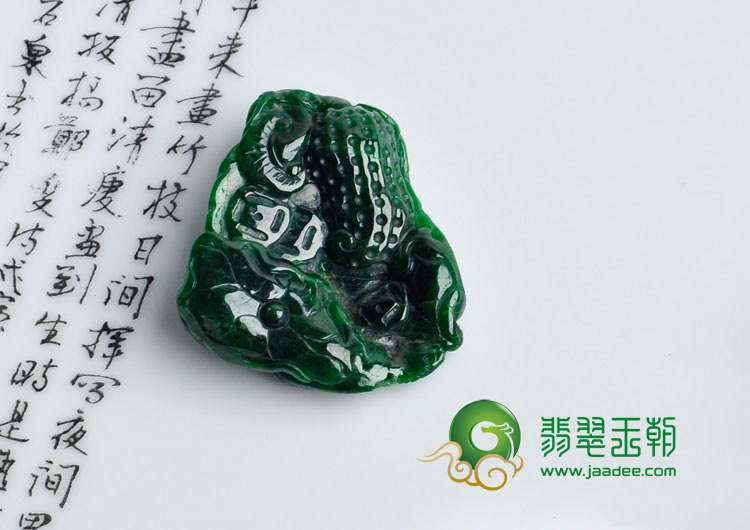 细糯种癣加绿缅甸翡翠五谷丰登挂件