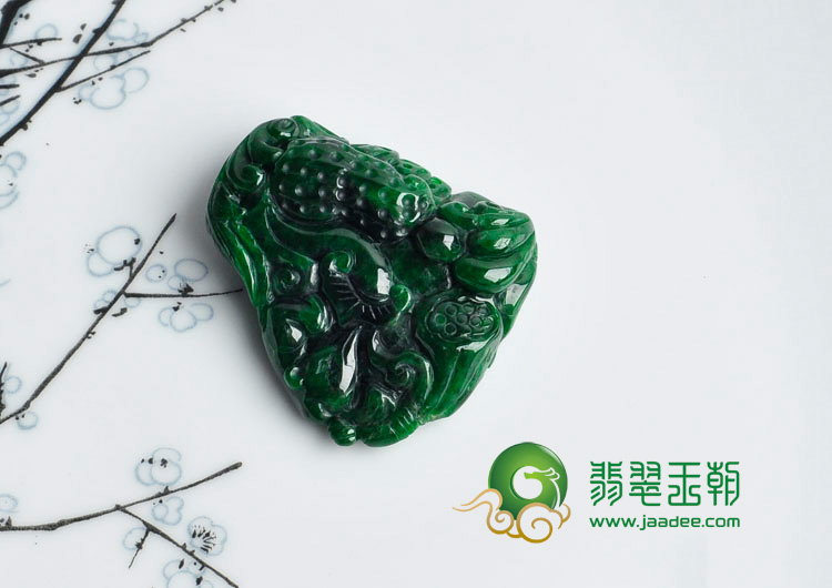 细糯种癣加绿缅甸翡翠五谷丰登挂件