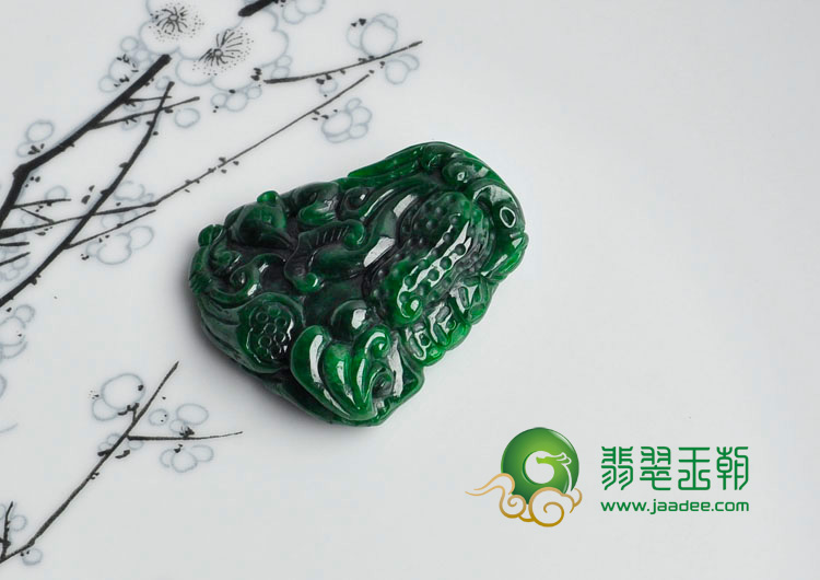 细糯种癣加绿缅甸翡翠五谷丰登挂件