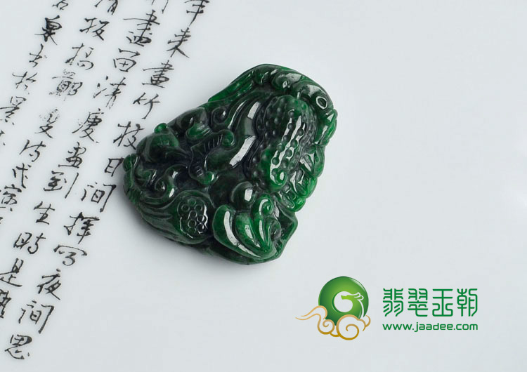 细糯种癣加绿缅甸翡翠五谷丰登挂件