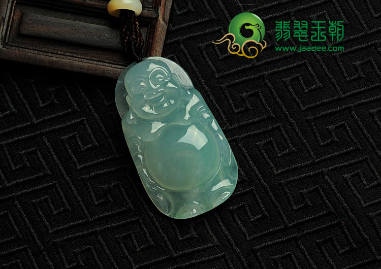 冰种晴水缅甸翡翠站佛挂件