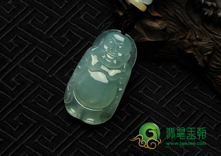 冰种晴水缅甸翡翠站佛挂件