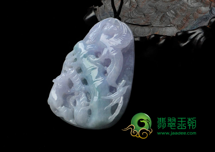 糯冰种春带彩缅甸翡翠喜上眉梢挂件