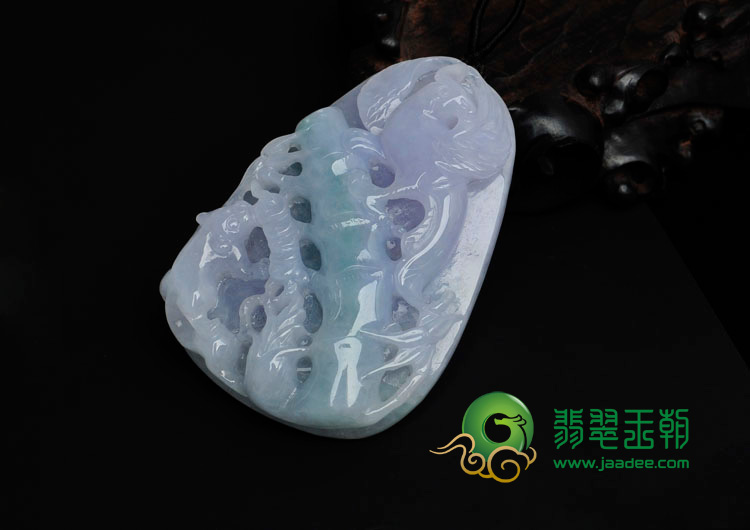 糯冰种春带彩缅甸翡翠喜上眉梢挂件