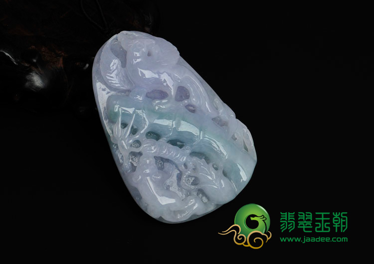 糯冰种春带彩缅甸翡翠喜上眉梢挂件