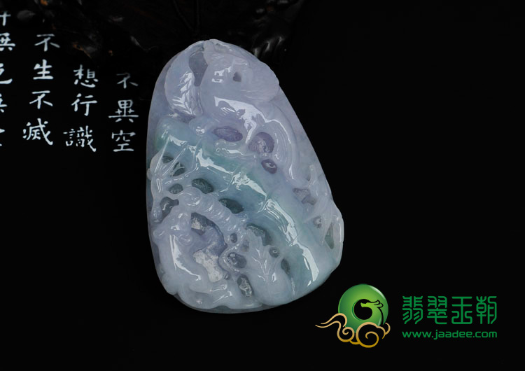 糯冰种春带彩缅甸翡翠喜上眉梢挂件