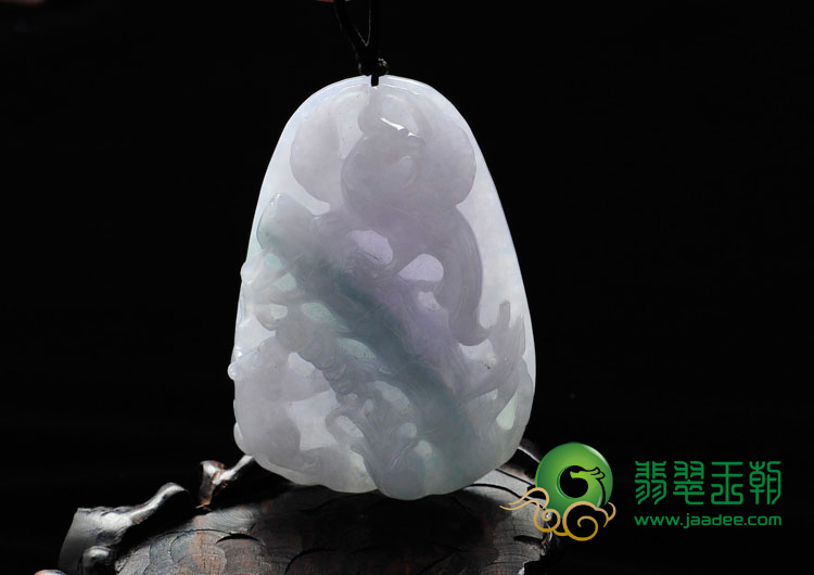 糯冰种春带彩缅甸翡翠喜上眉梢挂件