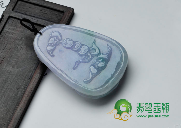 糯冰种春带彩缅甸翡翠喜上眉梢挂件