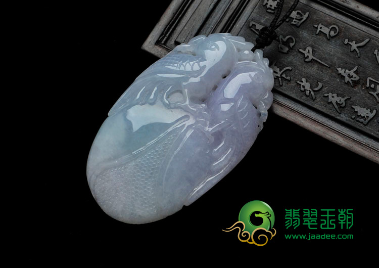 糯冰种春带彩缅甸翡翠英明神武挂件