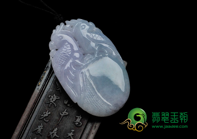 糯冰种春带彩缅甸翡翠英明神武挂件