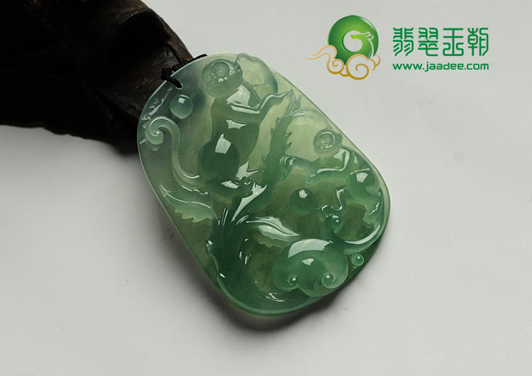冰玻种晴水缅甸翡翠代代封侯挂件