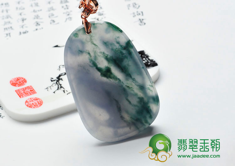 冰种紫罗兰飘花缅甸翡翠喜上眉梢挂件