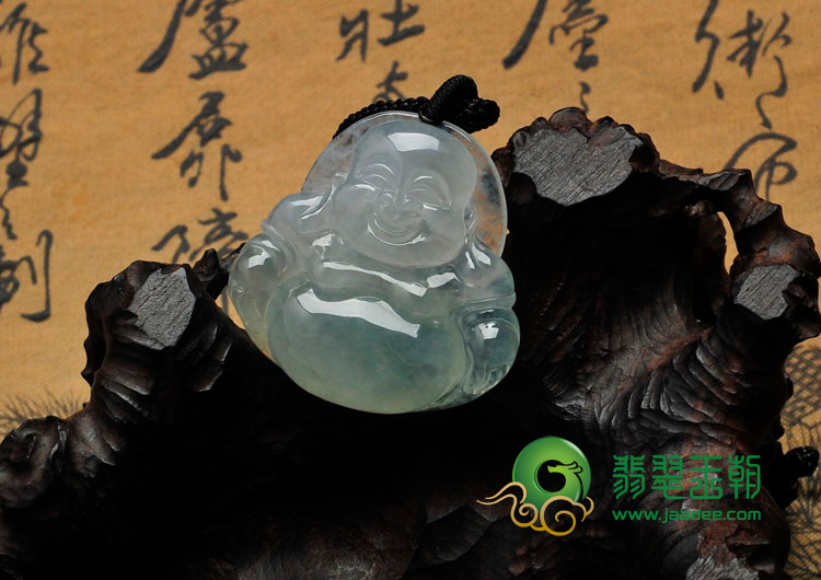冰种晴水缅甸翡翠玉佛挂件