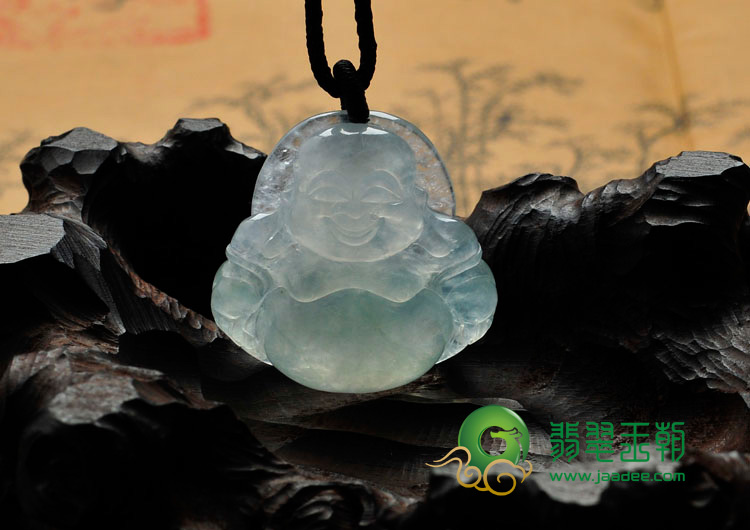 冰种晴水缅甸翡翠玉佛挂件