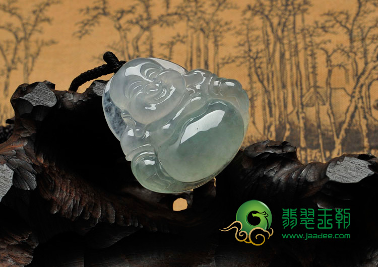 冰种晴水缅甸翡翠玉佛挂件