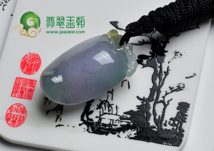 糯冰种三彩缅甸翡翠寿桃挂件