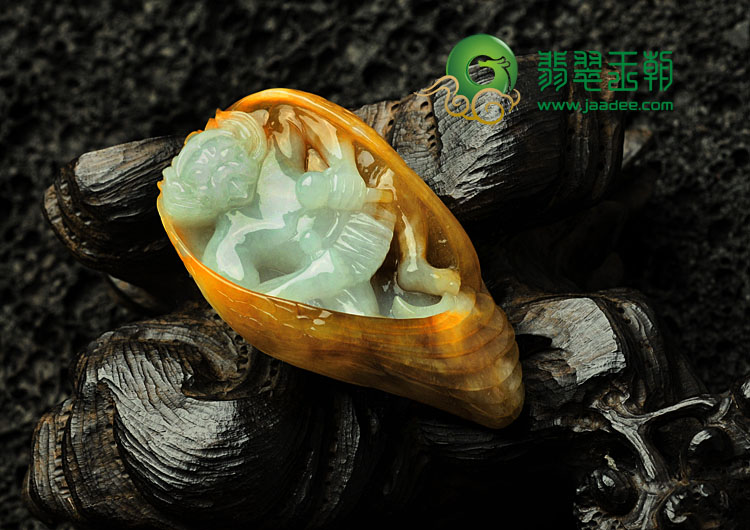 糯冰种褐黄翡缅甸翡翠逢凶化吉挂件