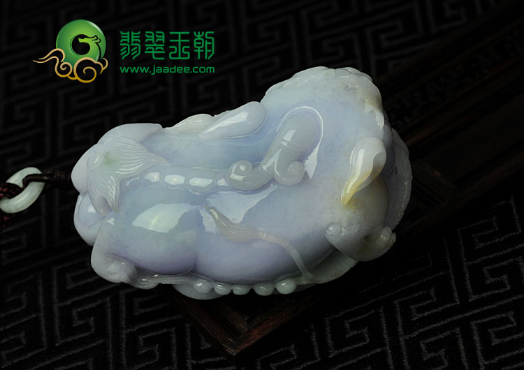 糯冰种紫罗兰缅甸翡翠貔貅手玩件