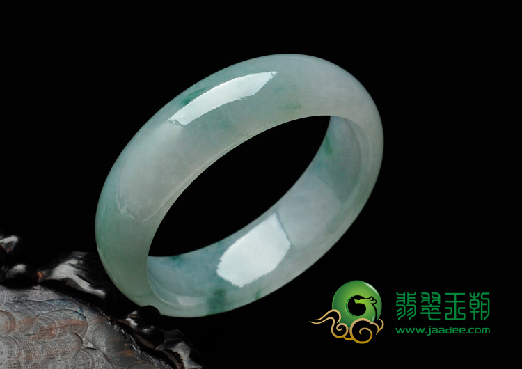 冰种飘花缅甸翡翠手镯（56.3mm）