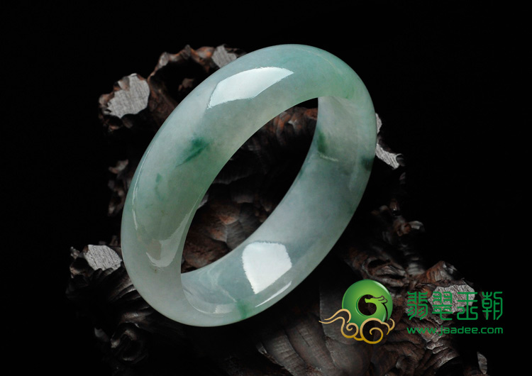 冰种飘花缅甸翡翠手镯（56.3mm）