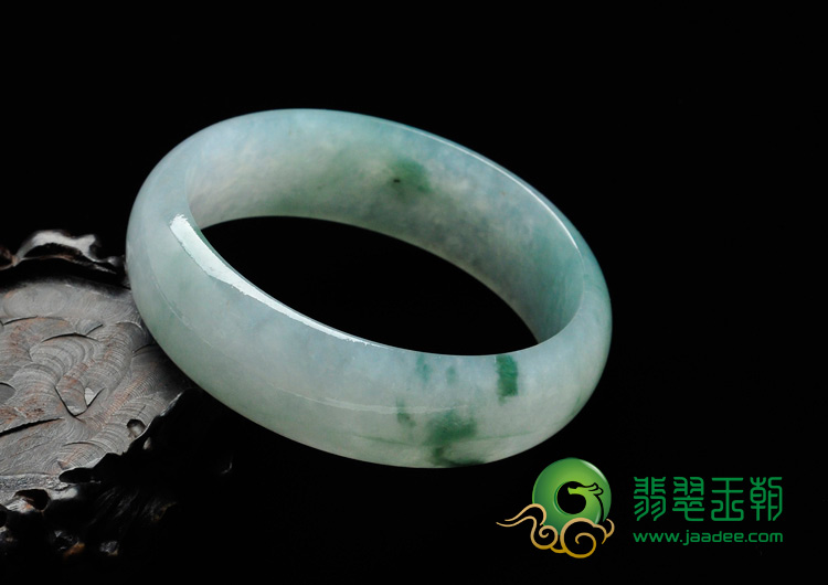 冰种飘花缅甸翡翠手镯（56.3mm）