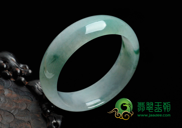 冰种飘花缅甸翡翠手镯（56.3mm）