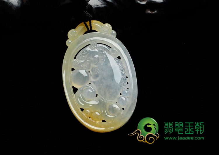 冰种黄翡缅甸翡翠望子成龙挂件