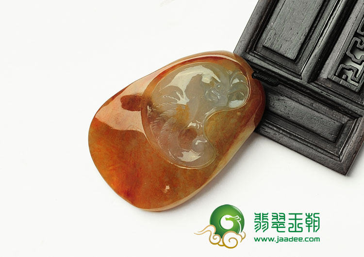 冰种红黄翡缅甸翡翠英明神武挂件