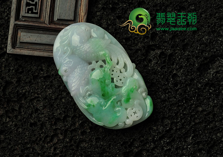 糯冰种春带彩缅甸翡翠英明神武挂件