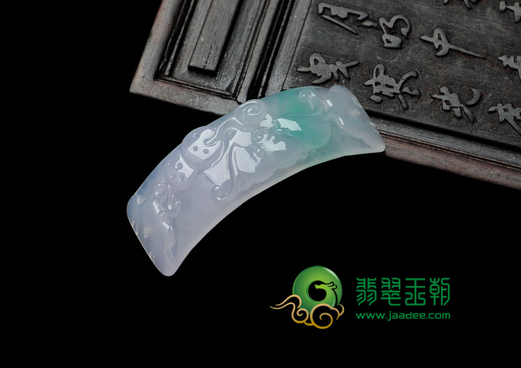 糯冰种春带彩缅甸翡翠富贵吉祥挂件/手环片