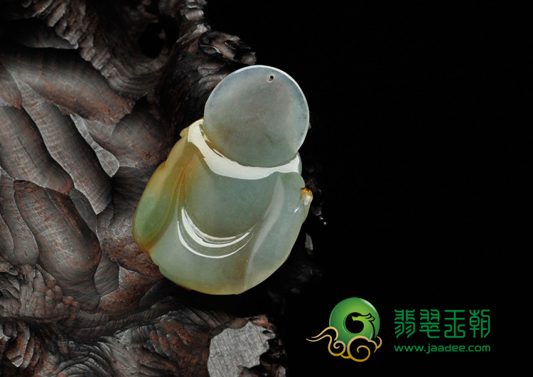 糯冰种黄翡缅甸翡翠玉佛挂件