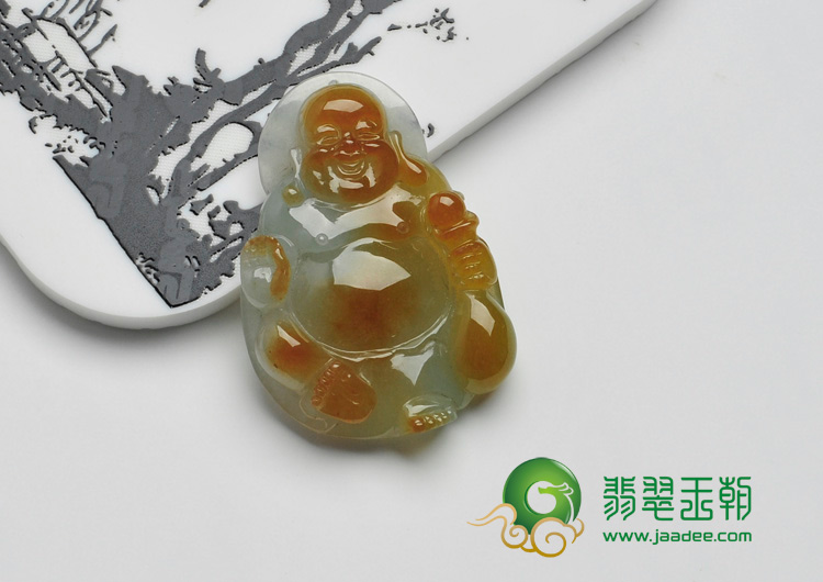 糯冰种黄翡缅甸翡翠玉佛挂件