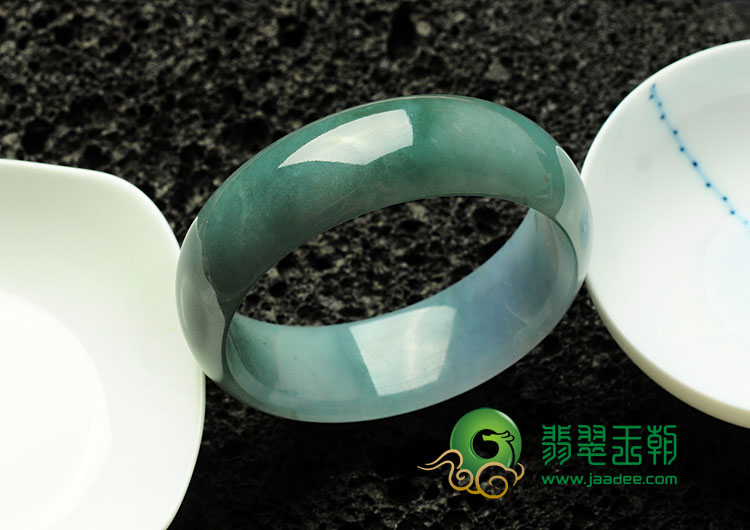 糯冰种蓝晴水紫罗兰缅甸翡翠手镯（58.5mm）