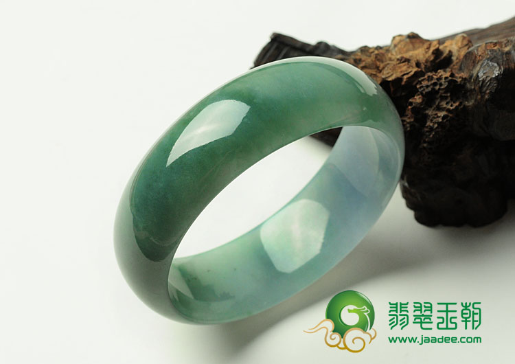 糯冰种蓝晴水紫罗兰缅甸翡翠手镯（58.5mm）