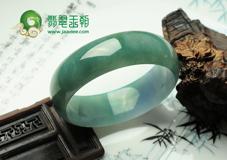 糯冰种蓝晴水紫罗兰缅甸翡翠手镯（58.5mm）