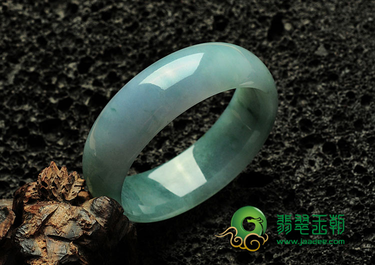 糯冰种蓝晴水紫罗兰缅甸翡翠手镯（58.5mm）
