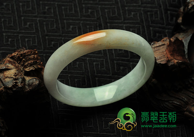 糯冰种红黄翡缅甸翡翠手镯（55.8mm）
