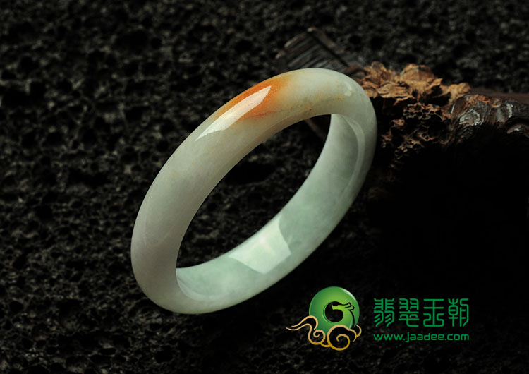糯冰种红黄翡缅甸翡翠手镯（55.8mm）