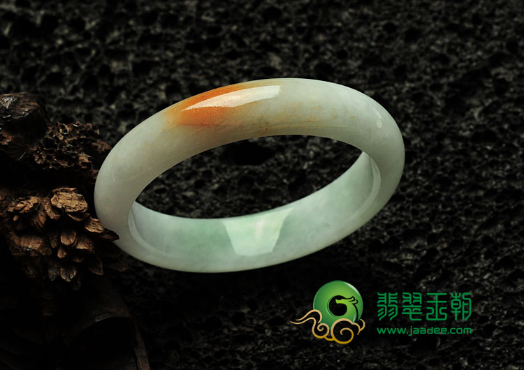 糯冰种红黄翡缅甸翡翠手镯（55.8mm）