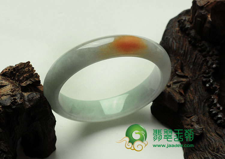 糯冰种红黄翡缅甸翡翠手镯（55.8mm）